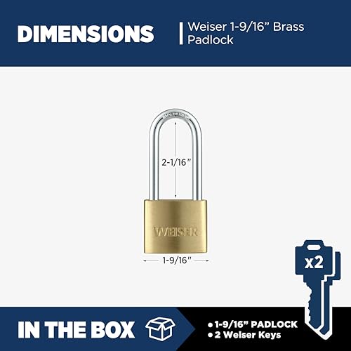 Weiser Brass Padlock with Hardened Steel Shackle by Weiser - Used condition - Image 4