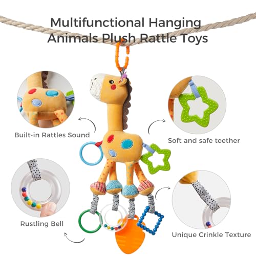 TUMAMA Giraffe Hanging Rattle Toys for Newborn Toddlers 0,3,6,9,12 Months by TUMAMA KIDS - Image 2