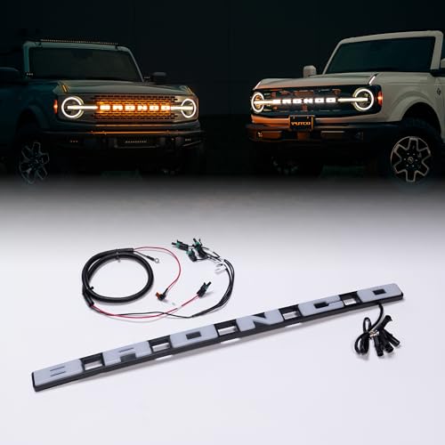 Putco Luminix Ford Bronco LED Emblème de calandre – Compatible avec Ford Bronco 2021-2024 – Sans caméra avant