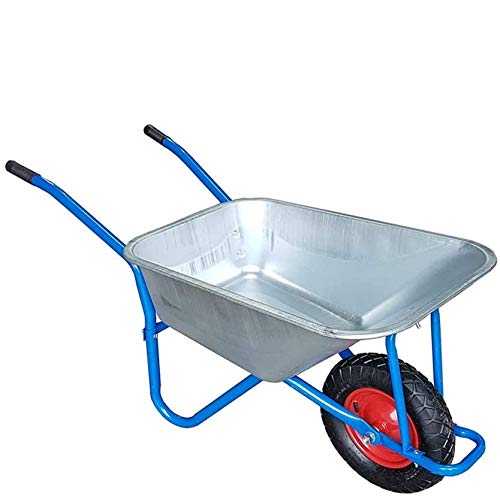 TMZ © 100L-180KG Wheelbarrow Garden Wheel Barrow Large Galvanised Pneumatic Tyre