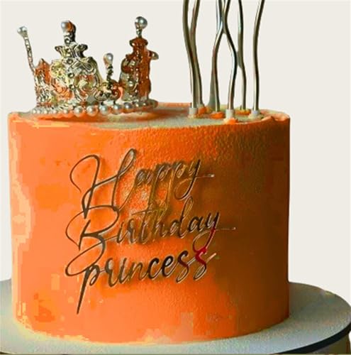 HQKJGSYX Decoración acrílica para tarta de princesa, decoración para tarta de cumpleaños, reina dorada, decoración para tartas de cumpleaños, bodas, aniversarios, compromisos, despedidas de soltera