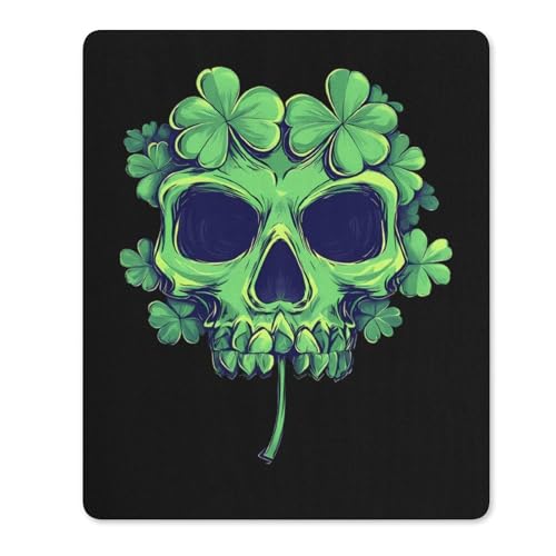 Alfombrilla De Raton Calavera De Trébol De La Suerte Mousepad Impermeable Alfombrillas Cuadradada Gaming Alfombrilla Ratón para Oficina Computadora Pc S