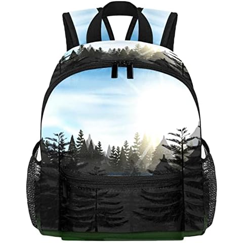 Toddler Backpack,Kids Backpack for Girls Boys,School Backpack,Sun forest sunrise,Lightweight Small Backpack Cover