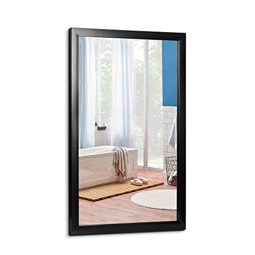 SUPER DEAL 24x36 Inch Rectangular Wall Mirror for Bathroom with Peaked Corner, Bathroom Entryways Decor Vanity Mirrors Wall Mounted, Black