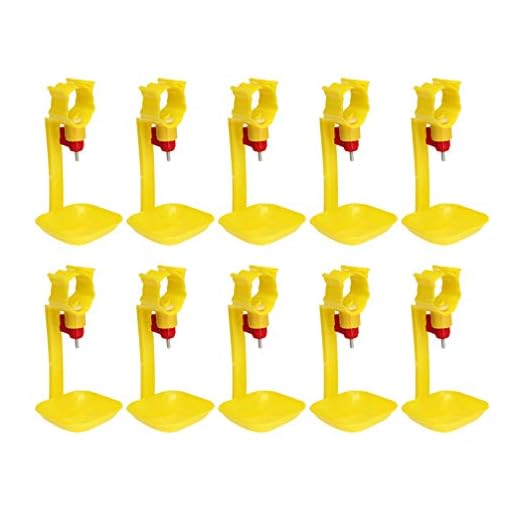 Yarnow 10Pcs Alimentatore di Acqua di Pollo Tazze per Acqua Automatiche Tazze per Pollame Tazze per Abbeveratoi di Pollo per Pollame Quaglia Gallina di Pollo (Giallo)