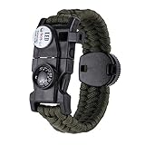 IOIUSKKU Männer Frauen Geflochtene Überleben Armband Seilriemen Männer Paracord LED Licht Paracord Armband Camping Rettungsseil Getriebe Kit mit Pfeife Kompass Feuerstarter