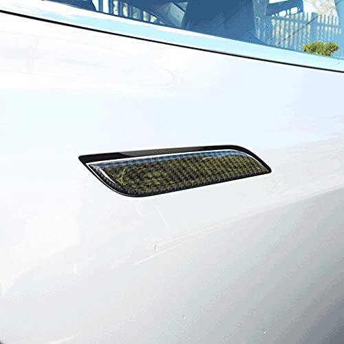CoolKo Door Handle Sills Protection Kit 4K Real Carbon Fiber Cover Compatible with Tesla Model S (4 Pieces Set)