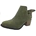 Younsuer Women Low Heel Ankle Booties Slip On Suede Crisscross Braid Chunky Block Stacked Round Toe Ankle Boots
