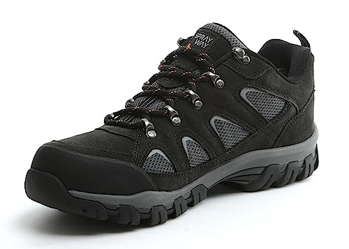 Sprayway Mens Mull Low Wicking Suede Lace Up Walking Shoes Black