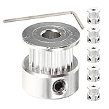 GLEAVI 6pcs Gt2 Aluminum Timing Belt Pulleys 20 Teeth Bore 5mm for 6mm Width Belt with M4 Wrench, Synchronous Wheels for 3D Printer Repair and Replacement, Printer Accessories Industrial