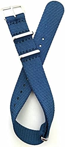 NewLife18mm Blue Watchband | Vintage Old style Watchstrap Nylon Fabric Replacement Wrist Band that brings to Any Watch (For Men and Women)