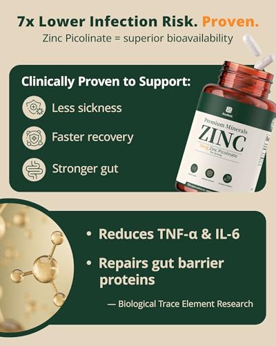 BienRaíz Zinc Picolinate 30mg - Highly Absorbable Zinc Supplement - Supports Wellness, Immune System, Eye, Skin, and Reproductive Health* - Stomach-Friendly - 120 Capsules — view 5