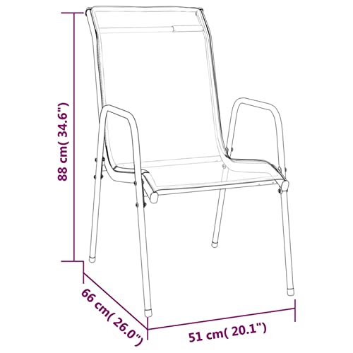 Ensemble à manger de jardin 5 pcs noir en acier pour petits et grands espaces