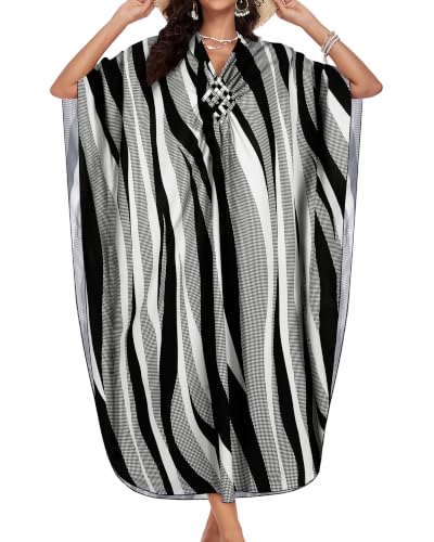 Image of Kaftan Dresses for Women V Neck Caftans Batwing Sleeve Beach Cover Ups | JILUVIN Plus Size Long Floral Print Dress, Loose Fit Maxi Casual Moomoo, Lounge House Mumu Nightgown Summer Vocation 2026