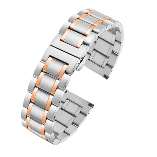 Bracelet de montre en acier inoxydable massif 22mm avec maillons incurvés de précision