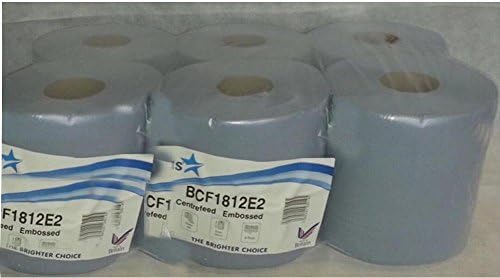12 rolls x White Centrefeed Embossed 2ply Paper Towel