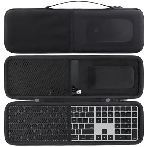 co2CREA Hard Case Replacement for Apple Magic Keyboard with Touch ID and Numeric Keypad + Apple Magic Mouse (Black Case)