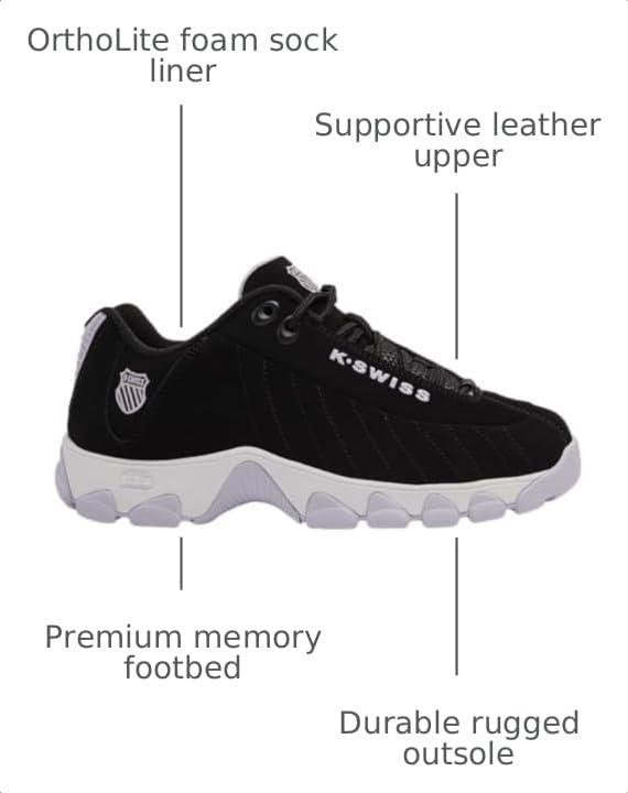 Image of K-Swiss Women's ST329 CMF Sneaker, Wide Tennis Walking Leather Shoes