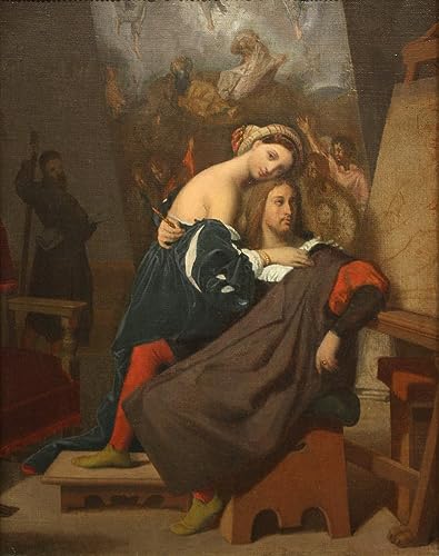 Peinture sur toile Raphaël et la fille du boulanger Ingres 60x90cm