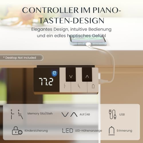 FLEXISPOT Höhenverstellbarer Schreibtisch Tischgestell,Doppelmotor&3-stufig – Ansicht 4