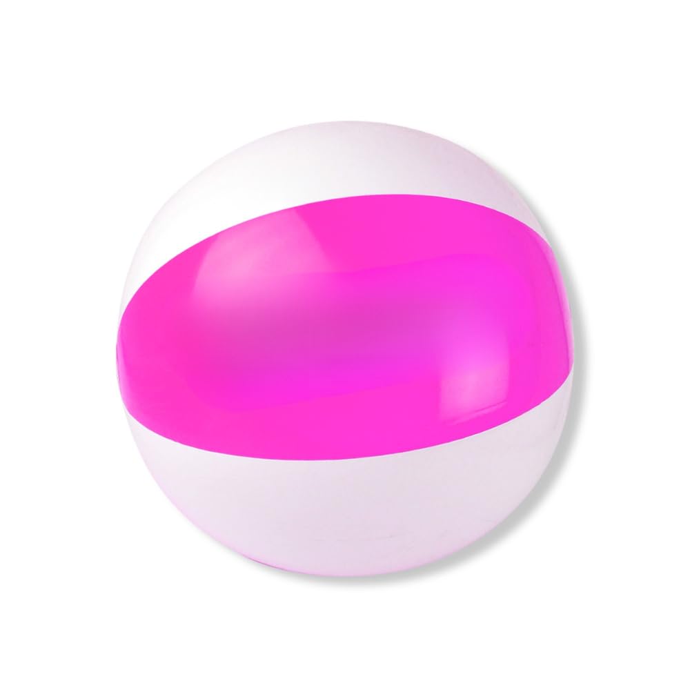 eBuyGB Inflatable Beach Ball 22cm / 9”, Colourful Pool & Beach Toy, Lightweight PVC Summer Ball for Kids & Adults, Party Supplies, Birthday Favours & Water Games, Single & Bulk Packs (Pink)
