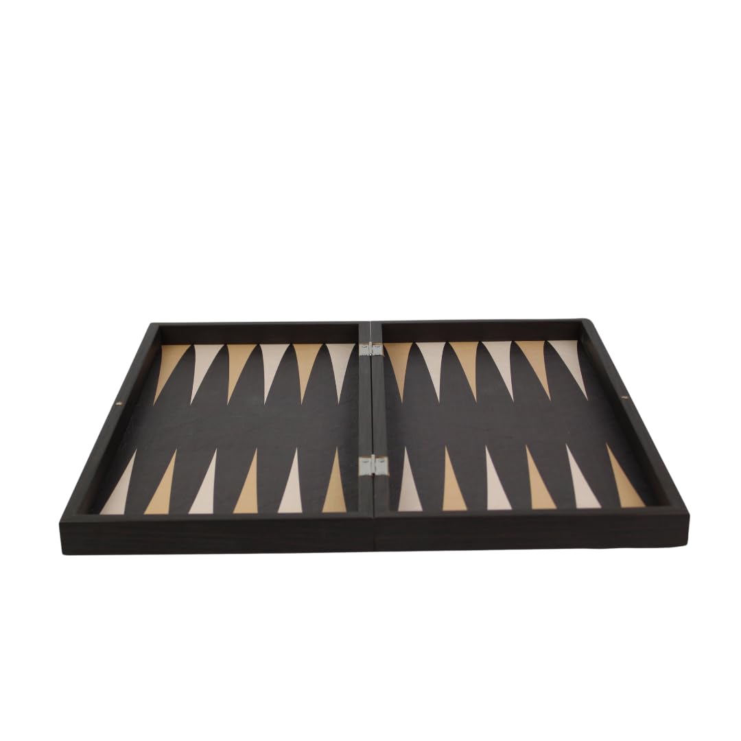 Set di backgammon marrone rustico in similpelle da 48,3 cm