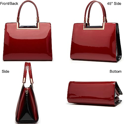 Bolso Satchel de Cuero Brillante para Mujer miniatura 5