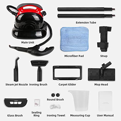 Multipurpose Steam Cleaner, 1500W Powerful Steam Mop For Floors, 37.2 Oz Multipurpose Steamer With 13 Accessory Kits And Maximum 6M Cleaning Radius #TOP6