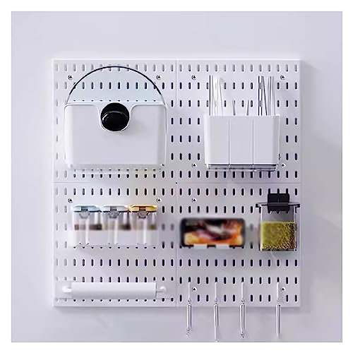 Rangement panneau perforé avec crochets plastique et organisateur de cuisine mural