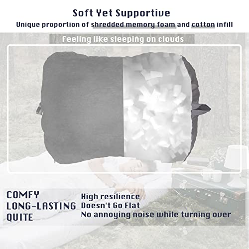 Frelaxy Camping Pillow, Luxury Travel Pillow, Compressible Memory Foam Pillow With Removable Cover, Ergonomic Pillow For Neck & Lumbar Support, Great For Camping, Hiking, Backpacking (Grey) #TOP2