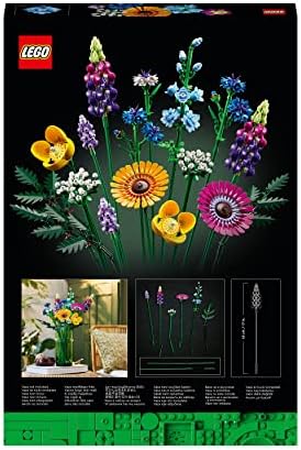 LEGO 10313 Icons Wildflower Bouquet Set, Artificial Flowers with Poppies and Lavender, Crafts for Adults, Home Décor, Botanical Collection