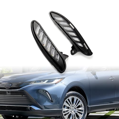 Astra Depot Compatible for 2021-2022 Toyota Venza Tri-Color LED DRL Sequential Flash White Daytime Running Amber Turn Signal Lamp Blue City Light 72W IP67