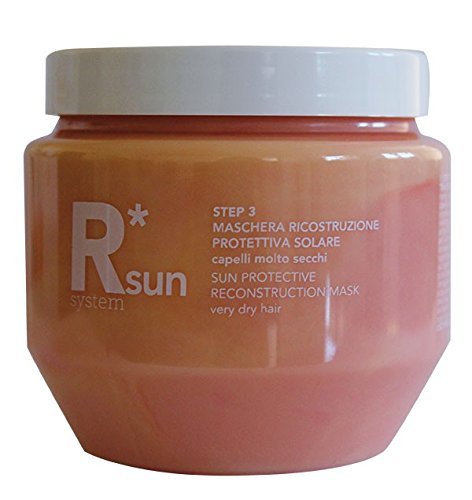 R*System Sun - Maschera Ricostruzione Solare - Trattamento Ristrutturante per Capelli Molto Secchi - Idratazione e Protezione dal Sole Antietà - 250 ml