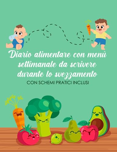Diario alimentare con menu settimanale da scrivere durante lo svezzamento: Con schemi pratici inclusi | A4 | Da compilare | Guid