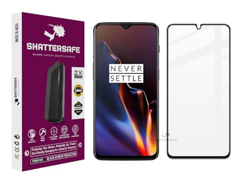 Image of Oleophobic Tempered Glass Screen Protector Compatible For Oneplus 6T / 7 [Pack of 1]. Edge To Edge Full Screen Protection With Easy Installation Kit & Case Friendly Fit.