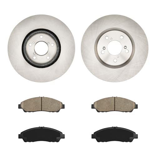 Image of KAX Front Brake Kit Fits Honda, Acura, Pilot, MDX, ZDX, RLX | OE Brake Rotors and Ceramic Brake Pads, 31468+D1280 Automotive Replacement Brake Kit