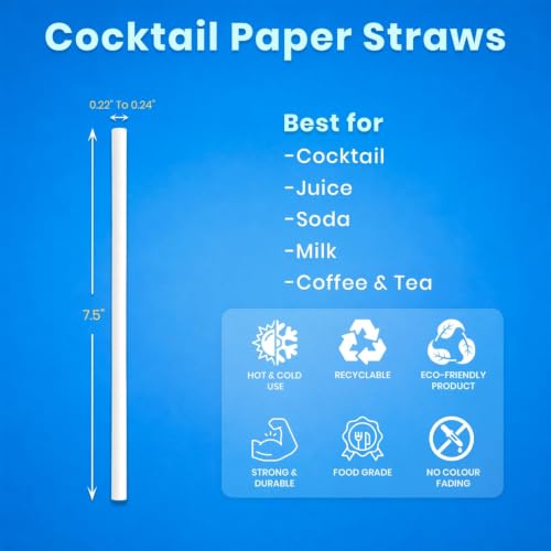 Pitillos de Papel Arbor 7.5 Pulgadas Blanco 550 Unidades miniatura 6