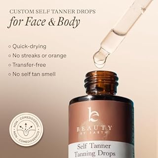 Self Tanning Drops - USA Made with Natural & Organic Ingredients, Medium Face Tanning Drops to Add to Lotion, Moisturizing Bronzing Tanner for Face & Body, Toxin Free Tanner for Fake Tan