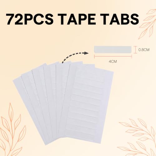 Image of Full Shine Single Sided Replacement Tape, Transparent, 0.8cm*4cm 72PCS | Replacement Tape for Hair Extensions Single Sided Tape with Transparent, Long Lasting for Gym, Swimming, Workout, Daily Use