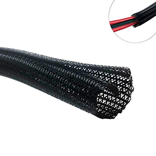 MGI SpeedWare Split-Sleeve Braided Wire Loom for Cable Management 25 feet (3/8")