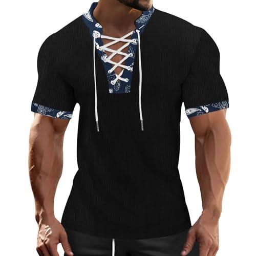 Camisetas Manga Corta Hombre Vintage Camiseta Verano Deportes Running Tshirt, Ofertas Flash del Dia Regalo Padre - Tecnicas Moda Oversize T-Shirts Ropa Deportiva Hombre(Negro,XL)
