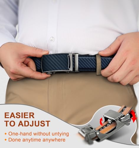Image of BULLIANT Men belt 2Pack,Leather Ratchet Belt for Gift Men Dress Casual Jeans 1 3 /8 inch,Cut for Fit