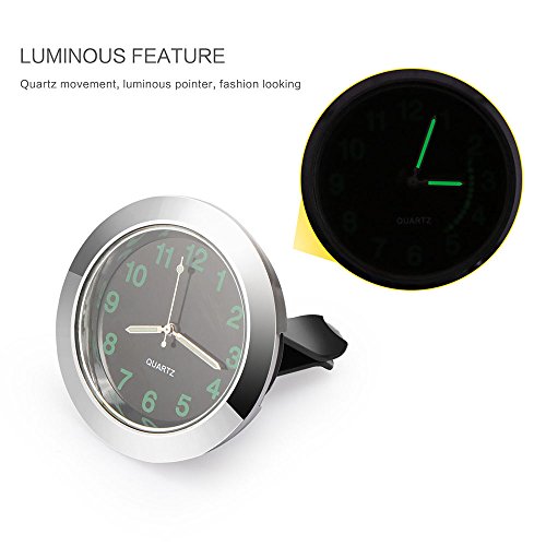Relógio de carro Allomn para saída de ar do carro com painel de carro luminoso mini interior de quar