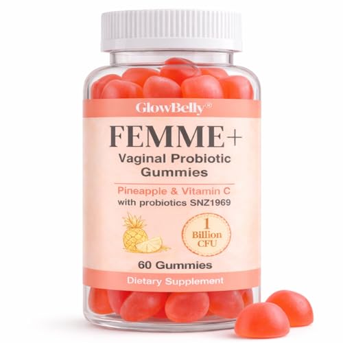 Women's Vaginal Probiotic Gummies | Pineapple & Vitamin C | 1 Billion CFU Bacillus Coagulans | 60 Vegan Gluten Free Gummies by GlowBelly