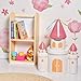 Kate & Milo Ceramic Princess Fairytale Castle Bank, Newborn Keepsake Gift, Money Piggy Bank for Kids, Baby Girl Nursery Décor, Pink with Ribbons