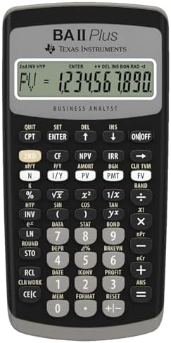 Texas Instruments BAII Plus Financial Calculator, Black