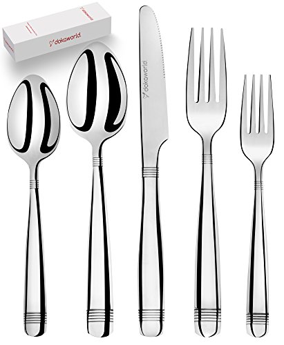 Silverware Set 18/10 Stainless Steel - Elegant Flatware Set of 40 Pieces