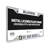 Desert Cactus University of California San Diego Car Accessories UCSD Tritons Metal License Plate Frame for Front or Rear of Car (Alumni - White)