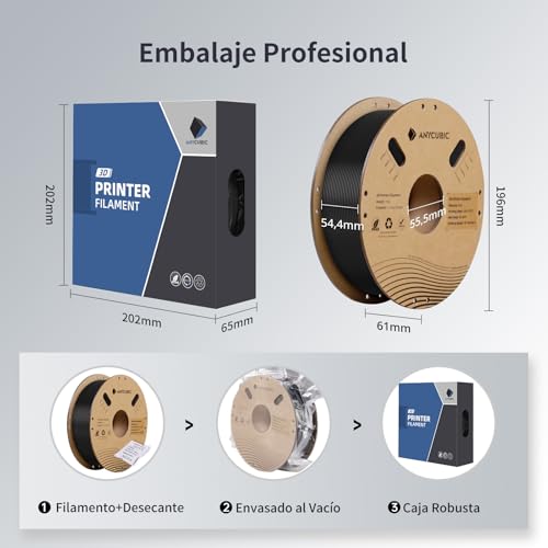 Filamento PLA 3D RFID 1,75mm +/- 0,02mm 1KG Negro Perla - Fernando Cortés