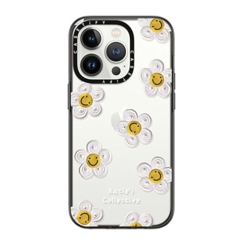 CASETiFY �R���p�N�g iPhone 14 Pro �P�[�X [MIL�K�i���� (2x MIL-STD-810G)/1.2m����̗����e�X�g���N���A] - Daisy by Katie-s Collective - �N���A �u���b�N